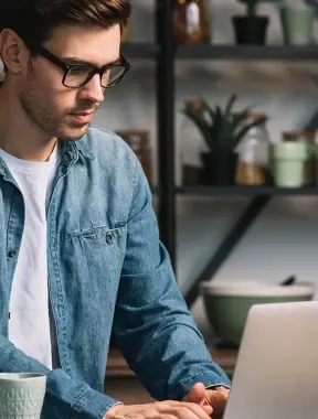 Man working on laptop